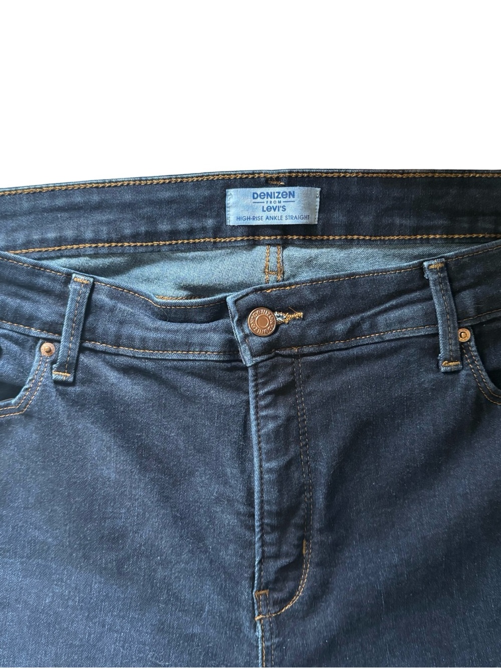 Women’s Dark Blue Levi’s Denizen Straight Leg Ankle/Cropped Jeans - Picture 4 of 5